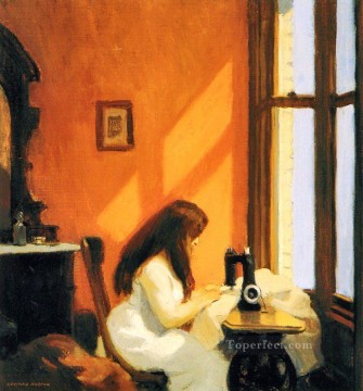  Hopper Pintura al %C3%B3leo - chica en una máquina de coser Edward Hopper